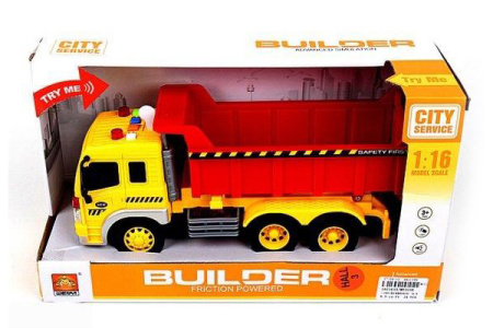 фото Машинка инерционная 1:16 Wenyi Самосвал со звуком и светом