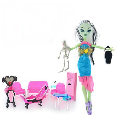 фото Кукла шарнирная MonsterHigh 66529 с мебелью