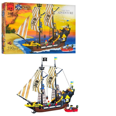 фото Конструктор «Пиратский корабль» Brick 307/298782 с пиратами (590 дет.)