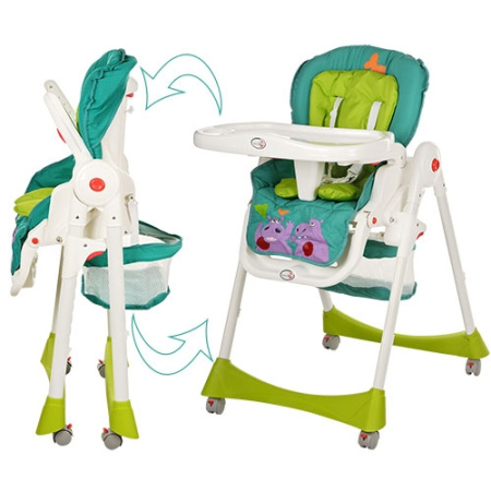 фото Стульчик трансформер для кормления M 1517-5-2 складной (бирюзово-салатовый)