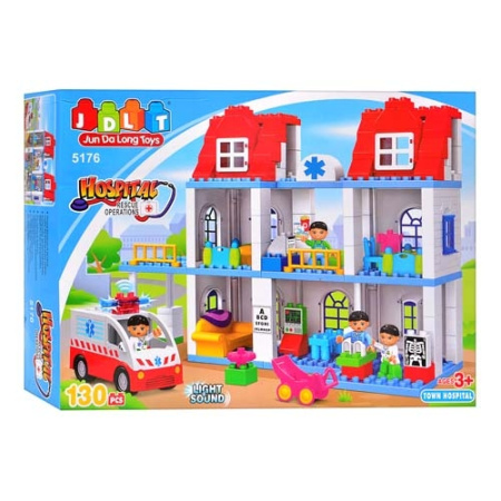 фото Детский конструктор JDLT 5176 пункт скорой помощи (130 деталей)