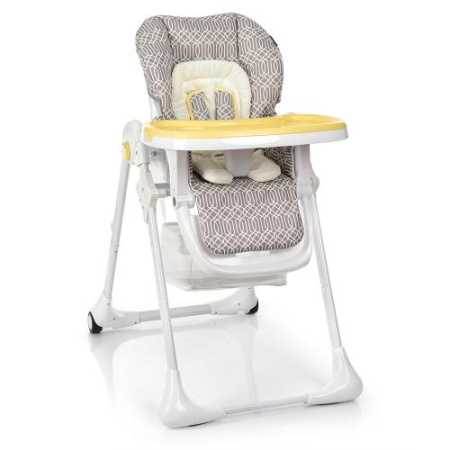 фото Стульчик для кормления детей Bambi M 3890-2 из кожы (серо-желтый)