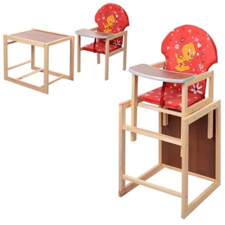 фото Стульчик-трансформер для кормления Vivast V-010-21-7 (красный цыпленок)