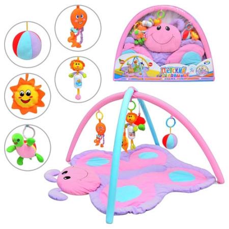 фото Детский развивающий музыкальный игровой коврик в форме бабочки 898-11 B