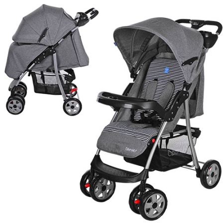 фото Коляска для детей BAMBI M 3408-11 прогулочная книжка (серая)