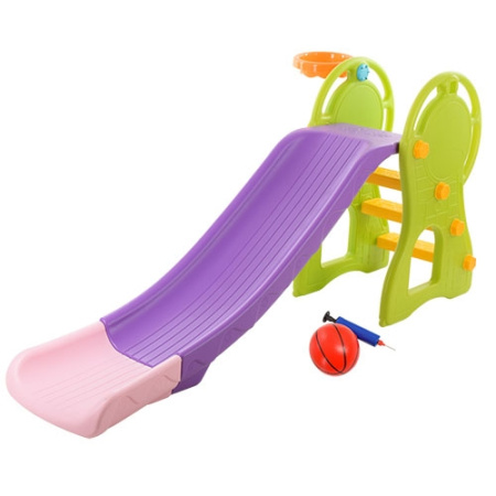 фото Горка для детей YG2016-24-5 с баскетбольным кольцом (зеленая)