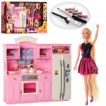 фото Кухня для куклы 66866 с посудой и аксессуарами