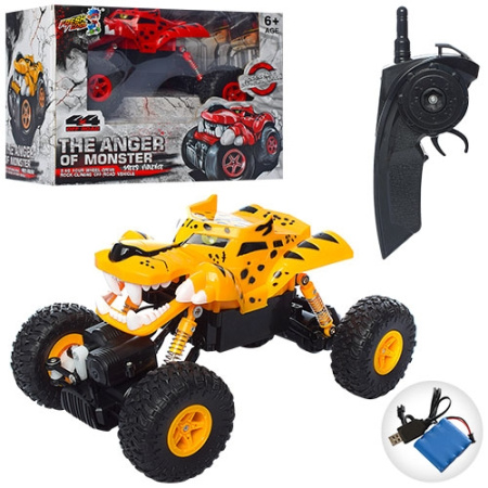 фото Джип-леопард на радиоуправлении G03052R резиновые колеса 4х4 (26см)