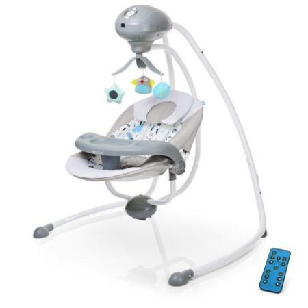 фото Детские электрокачели SG301-11-2 вращающееся сиденье (серые)