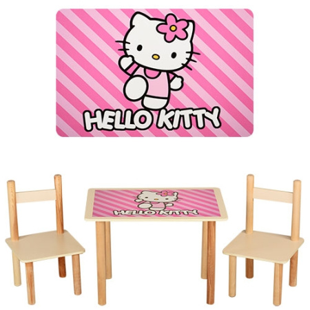 фото Столик с двумя стульчиками F061 Helloy Kitty