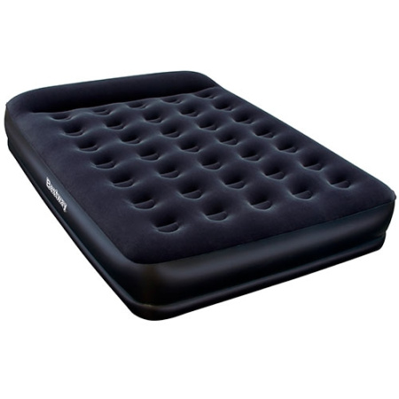 фото Надувная кровать велюр Bestway 67457 черная с подголовником (203-152-38см)