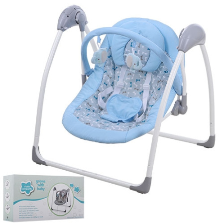 фото Детские качели-шезлонг SG111-4 с электроприводом и дугой (синий)