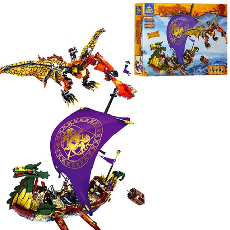 фото Конструктор KAZI Хроники Нарнии KY87018 корабль и дракон (1299 деталей)
