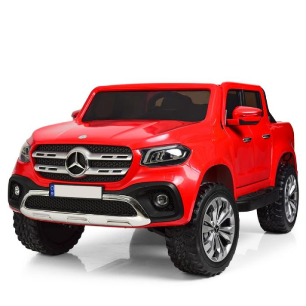 Детский джип Mercedes M 3996EBLR-3 полный привод и кожаное сиденье (красный)