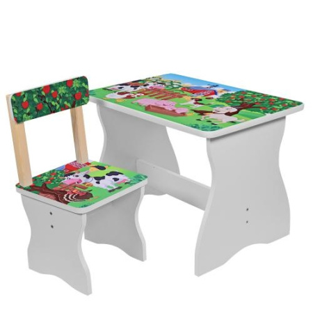 фото Детский деревянный столик со стульчиком 504-10 Ферма