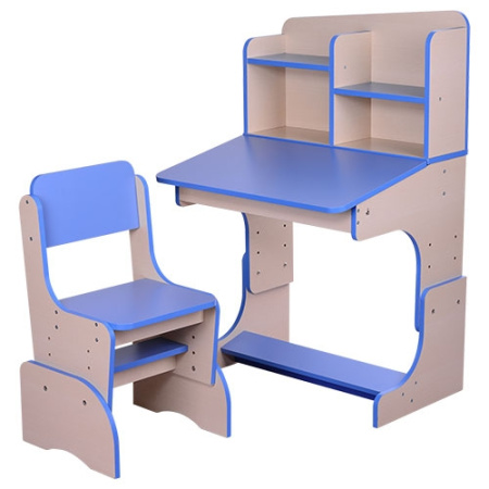 фото Детская парта растишка F 2071-4 регулируемая (эко-голубая)