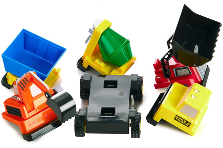 фото Детский конструктор Popular Playthings машинка (бетономешалка, грузовик, бульдозер, экскаватор)