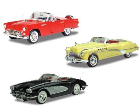 фото Машинка 73100 J (1956 Ford Thunderbird, 1949 Buick Roadmaster Convertible,1958 Chevrolet)