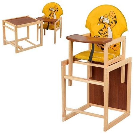 фото Деревянный стульчик для кормления Vivast V-010-23-8 (желтый тигр)