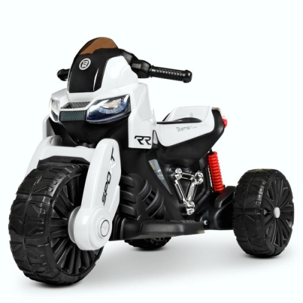 Детский мотоцикл Bambi M 4193EL-1 музыка свет колеса ЕВА (белый)