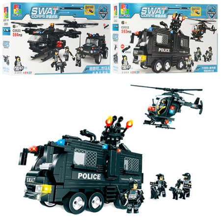 фото Детский конструктор C0532A-0533 спецназ транспорт (593 и 594 детали)