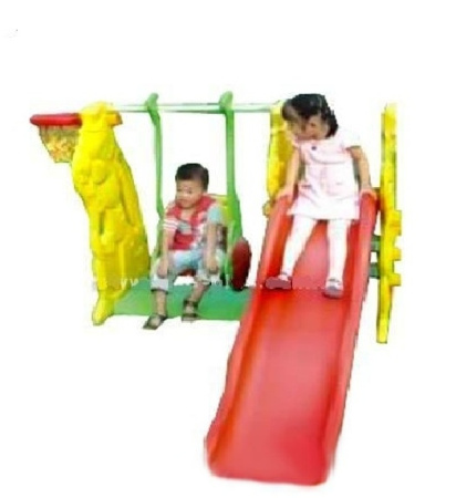 фото Детская горка Bambi M 0260 с качелью и баскетбольным кольцом