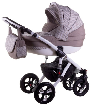 фото Коляска 2 в 1 Adamex Avila Len 353W Капучино - Белый (Капучино Ромб) 620549