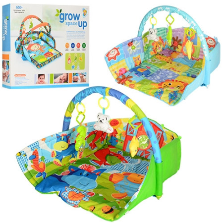 фото Детский развивающий коврик D103-104 дуга с подвесками