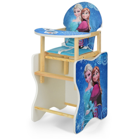 фото Деревянный стульчик-трансформер для кормления М K-112-69-PU Холодное сердце экокожа