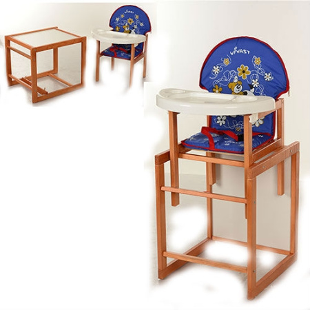 фото Столик-стульчик для кормления Vivast M V-013-24-6 деревянный(синий собака)