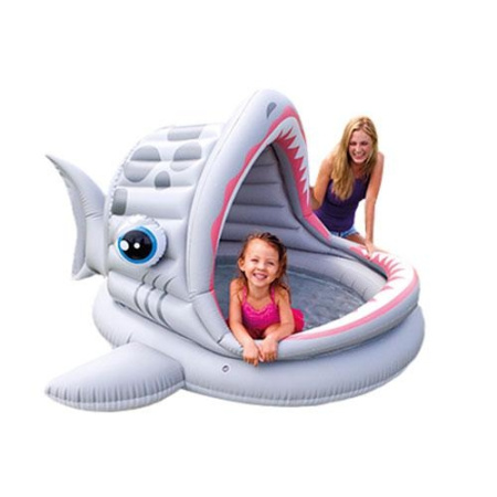 фото Детский бассейн 57120 с навесом «Акула» (201-198-109см)