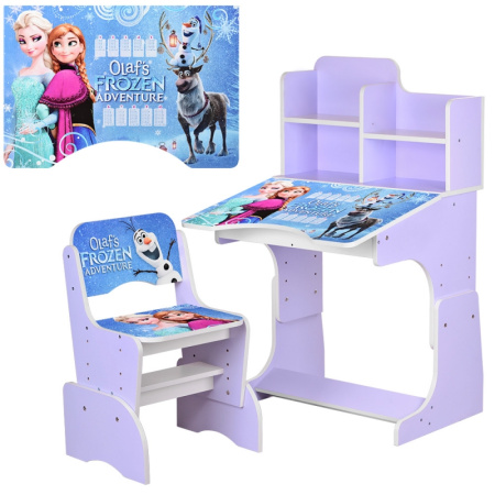 фото Детская регулируемая парта W 2071-69-4 Frozen со стульчиком (фиолетовая)