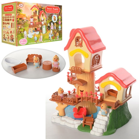 фото Детский игровой домик Sweet Family 1508 мебель и фигурки (26 деталей)