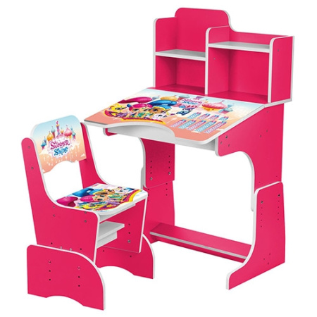 фото Регулируемая парта для детей W 2071-59-3 Шиммер и Шайн (малиновая)