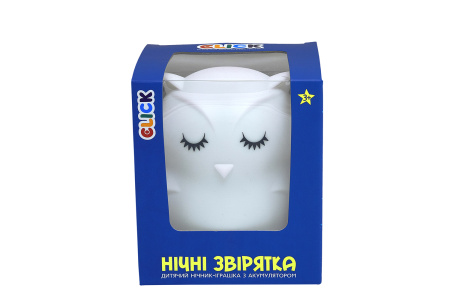 фото Детский ночник-игрушка Click "Hічні звірятка" Сова 12 см фото Детский ночник-игрушка Click "Hічні звірятка" Сова 12 см