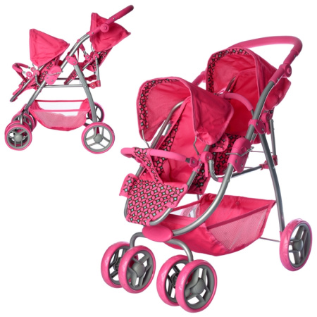 фото Коляска для кукол MELOGO 9662D для двойни с корзинкой