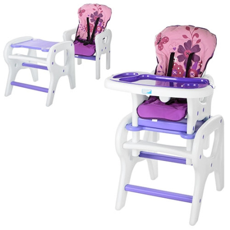 фото Стульчик для кормления M 0816-17 столик трансформер (розовый)