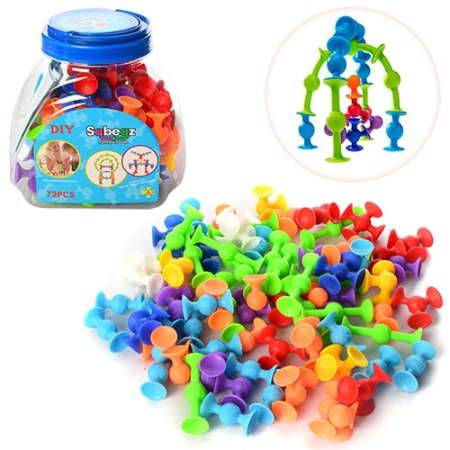 фото Конструктор для детей на присосках LS004 в колбе (72 детали)