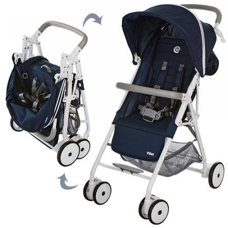 фото Коляска для детей PILOT M 3294-4 прогулочная с глубокой крышей (синий)