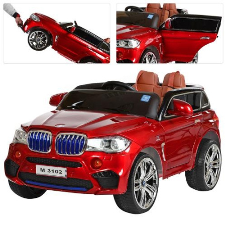 фото Детский джип BMW M 3102(MP4)EBLRS-3 кожаное сиденье и автопокраска (красный) фото Детский джип BMW M 3102(MP4)EBLRS-3 кожаное сиденье и автопокраска (красный)