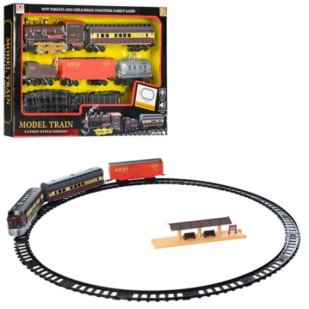 фото Детский локомотив с железной дорогой PYK7-K71 звук свет дым