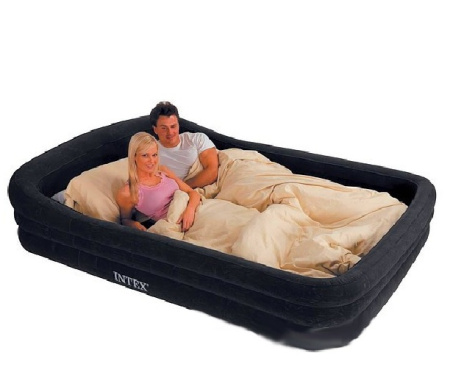 фото Надувная двуспальная кровать велюр Intex Supreme In-home 66974 на рамочной основе с электронасосом