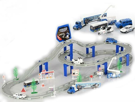 фото Детский автотрек CM557-31 полиция машинки 6 шт (360см)