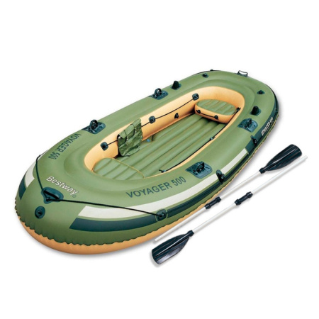 фото Трехместная надувная лодка Bestway 65001 с веслами (248-141-48 см)