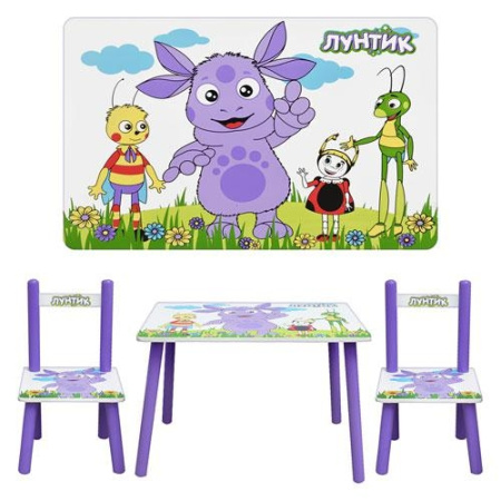 фото Детский столик и два стульчика М 1432 Лунтик