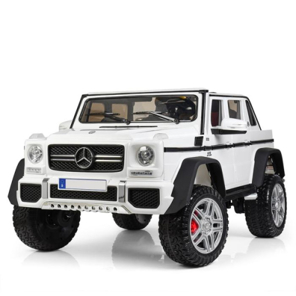 Детский полноприводный джип Mercedes Maybach M 4000EBLR-1 кожаное сиденье (белый)