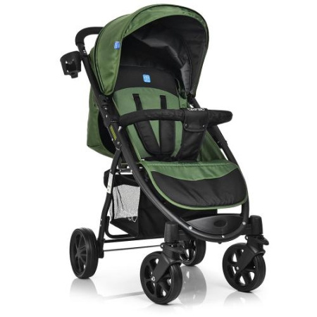 фото Детская прогулочная коляска BAMBI M 3409-3-5 книжка глубокий капюшон (черно-хаки)