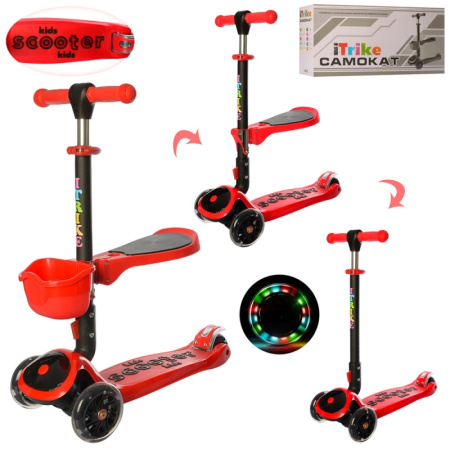 фото Детский самокат-беговел iTrike JR 3-074-R руль 61,5-83см (красный)