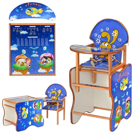 фото Стульчик трансформер для кормления Vivast М V-110-8 (Азбука космос)