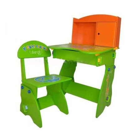 фото Детская регулируемая парта под рост ребенка W 075 со стульчиком